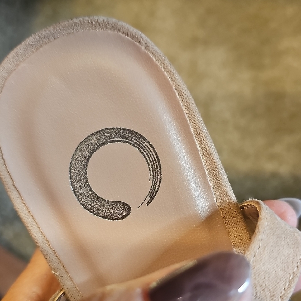 Journee Collection Tan Suede Sandals - Picture 2 of 6